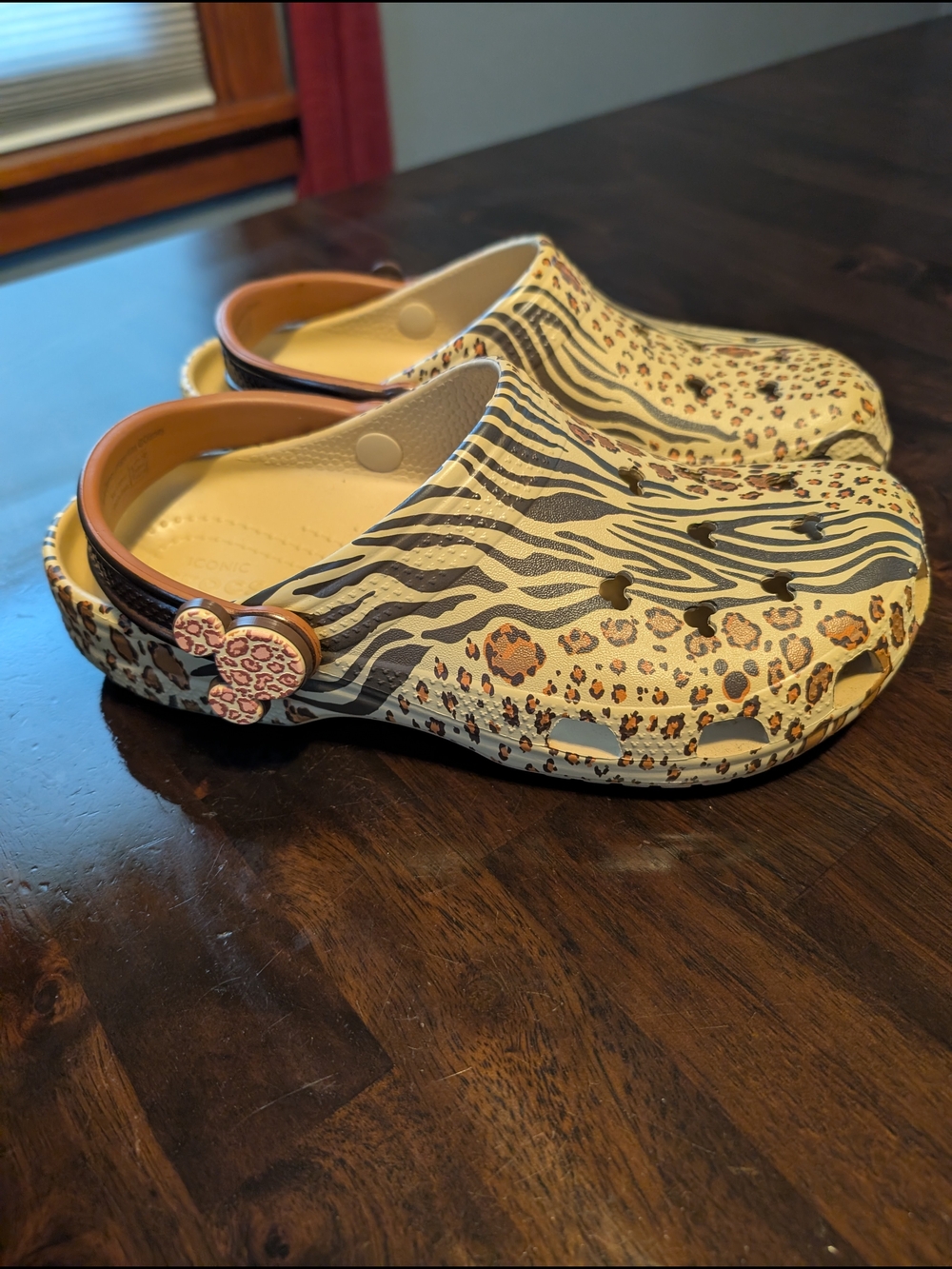CROCS Disney Parks Animal Kingdom Mickey Animal Print, W9/M7 - Picture 2 of 5